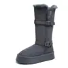Botas de nieve blancas de suela gruesa del noreste para mujer, nuevo modelo invierno 2025, forradas de peluche, cálidas, extremadamente estilosas, botas largas, botas de algodón
