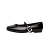 Zapatos de mujer de punta redonda, corte bajo, que aumentan la altura, nuevos zapatos pequeños de cuero de estilo retro francés de primavera, zapatos planos Mary Jane suaves de estilo de hada