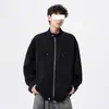 Jaqueta Retrô Americana com Gola Alta Masculina Nova Coleção Primavera & Outono 2025 Jaqueta Solta Casual Workwear Tendência Moda Jaqueta
