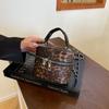 Mini Bolso con Estampado de Leopardo 2025 Nuevo Transfronterizo Bolso de Mano con Cadena Retro para Mujer Bolso Cruzado Versátil para Mujer Bolso de Moda para Mujer