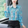 2026 Primavera y Otoño Nuevo Estilo Coreano Moda Reductora de Edad Manga Larga Estampada Elegante Talla Grande Camisa Top de Moda de Gama Alta