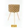 Estilo Nórdico Soporte de Flores Tejido Cesta Tejida Grande para el Hogar Cesta de Bambú Soporte con Patas Redondas de Madera Soporte para Macetas Soporte Hueco Tejido de Paja para Maceta