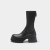 2022 Novas Botas Curtas de Comércio Exterior Transfronteiriço Botas Femininas Fundo Grosso Groove Inferior Médio Botas Elásticas Zíper Traseiro Botas Martin