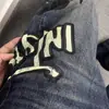 Jeans Europeos de Graffiti de Alta Gama de Moda para Hombre, Pantalones Anchos de Pierna Recta Holgados Estilosos de Calle para Otoño e Invierno