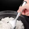 Cuchara para Arroz de Acero Inoxidable, Cuchara para Sopa Doméstica, Cuchara Grande, Mango Largo, Cuchara Grande para Arroz, Cuchara para Arroz Antiadherente para Servir Comidas y Platos