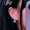 Color Super Industria Pesada Lujo Ligero Corazón de Amor Zircón Hebilla de Oreja Coreanos de Gama Alta Elegantes Modernos Aretes de Oreja Aretes de Chica Popular Mujeres
