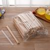 Mingxing Desechable Papel Kraft Empaque Individual Único Popote Transparente Grueso y Delgado Bebida con Hielo Batido para Té de Burbujas Blanco
