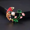Broche de Carpa Estilo Chino, Pin de Lujo para Ropa y Chaquetas, Broche de Aleación con Esmalte Azul