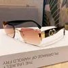 Gafas de sol cuadradas sin montura europeas y americanas transfronterizas para modelos masculinos, gafas de cabeza de leopardo de alta gama, protectores solares con protección UV