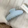 Grampo de Cabelo Listrado de Verão Meio Preso Presilha Grande de Tubarão de Alta Qualidade para Mulheres Presilha de Nuca Acessórios de Cabelo Estilo Preguiçoso