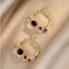 Agulha de prata S925 mesmo estilo TikTok flor elegante cristal strass brincos de moda femininos estilo retrô brincos versáteis brincos