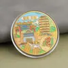 Monedas conmemorativas de ciudades, recuerdos turísticos, monedas coloridas en relieve con paisajes arquitectónicos de Beijing, Shanghái y Nanjing, monedas conmemorativas coleccionables