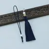 Juego de Cuerda Antigua de Mano con Cuentas y Borlas, Broche de Langosta Desmontable, Marcapáginas, Colgante de Abanico, Llavero, Stock Listo de Fábrica
