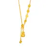 Colar Puzuo Cor Forte Conservação de Cor Ouro Areia Antigo Tassel de Cabacinha Paz e Alegria Novo Estilo Chinês Versátil Elegante Corrente de Clavícula para Mulheres