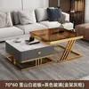 Mesa de centro de lujo ligero para sala de estar, uso doméstico, vidrio y losa de roca, mesa de moda, minimalista moderno, apartamento pequeño, mesa de centro cuadrada nueva