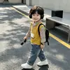 Conjunto de Tres Piezas para Bebé Niño de 0 a 5 Años: Chaleco con Bordado 3D de Oveja Pequeña y Camisa a Cuadros, Suave, Lindo, Diario