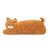 Almohada de Peluche de Gato Acostado de Dibujos Animados, Cojín Lindo de Husky, Muñeco Durmiendo, Almohada de Gato Negro, Cojín para Sofá
