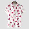 Novas camisas de manga curta transfronteiriças para homens e mulheres, estilo casal, camisas estampadas em 3D europeias e americanas, camisas de Dia dos Namorados