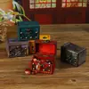 Caja de Madera Mini Retro, Caja de Almacenamiento de Joyería Estilo Antiguo, Cofre del Tesoro para Pulseras y Pendientes, Adorno de Decoración para Escritorio