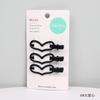 Estilo K de Accesorios para el Cabello Sin Costuras, Pasadores Clásicos de Metal Negro, Exquisitos Clips Laterales para Mechones Sueltos de 3 Piezas Montados en Tarjeta, Pinzas para Flequillo con Corona