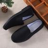 Verano Zapatos de Tela de Pekín Antiguos para Hombre Todo Negro Transpirables para Pie Slip-on para Mujer Punta Redonda Zapatos de Trabajo para Hotel Zapatos de Rendimiento