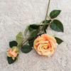 Haste Única com 2 Cabeças de Rosas Ophelia Artificiais, Flores Artificiais para Decoração de Casa, Fotografia, Arranjos Florais de Casamento e Flores Decorativas