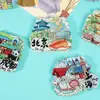 Ímãs de Geladeira de Cidade em Acrílico, Ímãs de Geladeira Estilo Chinês Original, Ímãs Decorativos de Presente, Artesanato Cultural e Criativo, Lembranças de Viagem