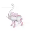 Entrando en Crystal Crafts animal de caricatura elefante rosa volador alce serie padre-hijo Decoración de sala de estar Regalo de Año Nuevo