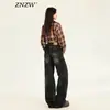 Jeans Negros y Grises para Mujer, Tendencia Otoño 2025, Nuevos Pantalones Rectos de Pierna Ancha Estrecha de Alta Calle Americana para Mujer