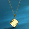 Collares Transfronterizos de Acero Inoxidable Europeos y Americanos de Venta Caliente para Hombres y Mujeres, Joyería de Acero de Titanio, Collares con Cartas de Amor, Colgantes, Cadenas de Clavícula para Parejas