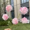Crisantemo de Pompones Pequeños sin Hojas de 5 Cabezas Simulación Boda Hogar Colocación Decoración Flor Artificial Mayoreo