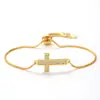Pulsera de Cruz de Oro de 18 Quilates Más Vendida en Europa y América, Joyería de Circonita para Mujer, Pulsera de Cadena de Alta Gama, Accesorios de Cobre de Lujo Accesible