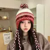 Chapéu da Moda Estilo Coreano para Mulheres no Inverno, Pequeno Chapéu de Lã Versátil que Valoriza o Rosto, Chapéu de Tricô Aconchegante de Veludo para Proteção das Orelhas ao Ar Livre