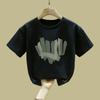 Playera de Manga Corta de Algodón Puro para Niñas Mayores, Nueva Moda de Verano, Top Rosa Trendy para Niñas
