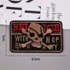 Gran Venta Procesamiento Calavera Bordado Pegatinas de Tela Estilo Punk Accesorios para Ropa Insignias Bordadas por Computadora Parches Pegatinas Accesorios de Joyería