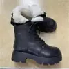 Botas Nuevas Negras de Invierno tipo Martin, Botines Ligeros y Cómodos de Piel Suave, Suelas Gruesas, Antideslizantes, Forro de Piel Sintética, Cálidas Botas de Algodón para Mujer