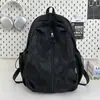 Mochila tie-dye de nube color blanco roto y gris, estilo relajado, estilo coreano, duradera y atractiva para el uso diario de estudiantes de secundaria y preparatoria.
