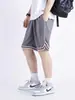 Shorts de Basquete Masculino Verão Calças de Cinco Pontos Tendência Malha Manga Curta Solto Casual Shorts para Exterior