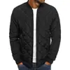 Chaqueta de invierno para hombre de color sólido transfronteriza, chaqueta acolchada de algodón con rombos, chaqueta acolchada de algodón para hombre con cuello alto, chaqueta acolchada de algodón cálida