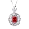 Otoño e Invierno Nuevo Joyería Huabi Diamante de Alto Carbono Corte Flor de Hielo Cobre Incrustado Moda Cuadrado Conjunto Piedra Principal 8*10