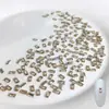 Rhinestones Brilhantes de Zircônia 5A para Nail Art em Formato de Tira Longa, Rhinestones Retangulares Mini de Fundo Plano de Formato Irregular, Zircônia com Borda Chanfrada, Pacote Misto de Rhinestones Cor Champagne Prata