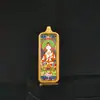 1*3 Ocho Grandes Budas Guardianes de la Vida Zha Ji Manjushri Mahasthamaprapta Wuye Zorro Inmortal Acero de Titanio Colgante Tangka Pequeña Barra de Oro