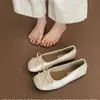 Sapatos rasos vermelhos, mocassins, novo estilo chinês de outono, franceses gentis, prateados, com sola macia, cor de doce, slip-on de balé, sapatos femininos