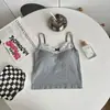 Camisole Pure Desire com Costas Nuas de Renda para Mulheres, Estilo Verão com Bojos Embutidos e Copas Fixas, Peça Externa e Interna para Mulheres, Top Tomara-que-caia para Mulheres