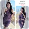 Noite Longa Lingerie Sexy Sexy Novo Estilo Chinês Renda Gola Alta Cheongsam Desejo Puro Garota Quente Roxo Frente Única Feminino 1826