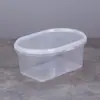 Caja de Almacenamiento Ovalada de PP Recipiente para Frutas Caja de Empaque de Alimentos Caja de Empaque de Snacks de Frutas Fiambrera Desechable