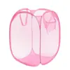 Cesta plegable para ropa sucia Cesta de almacenamiento de pelotas de playa Bolsa de malla blanca Cesta de malla colorida para ropa en casa Cesta de almacenamiento