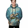 Suéter Masculino Outono e Inverno 2024 Novo Moda Europeia e Americana Casual Moletom Suéter Impressão 3D Moletom Masculino e Feminino