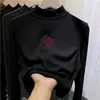 Nova camada de base térmica da moda e tendência outono/inverno para crianças, gola alta meia-manga para meninas, top quente e casual para crianças mais velhas