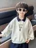 Q091 Camisa Polo para Niños con Bordado de Letra, Top de Primavera y Otoño, Nueva Camisa Polo Infantil Estilo Coreano con Costuras Visibles, Moderna
